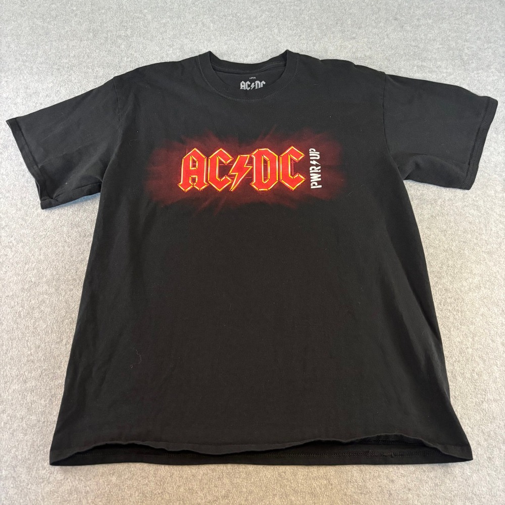 AC/DC Power Up Band T-Shirt Mens Large Black Graphic Tee Short Sleeve Rock